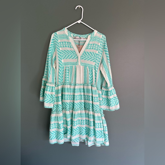 Devotion Twins Embroidered Ella Tunic Dress Green Size XS NWT - Picture 8 of 9